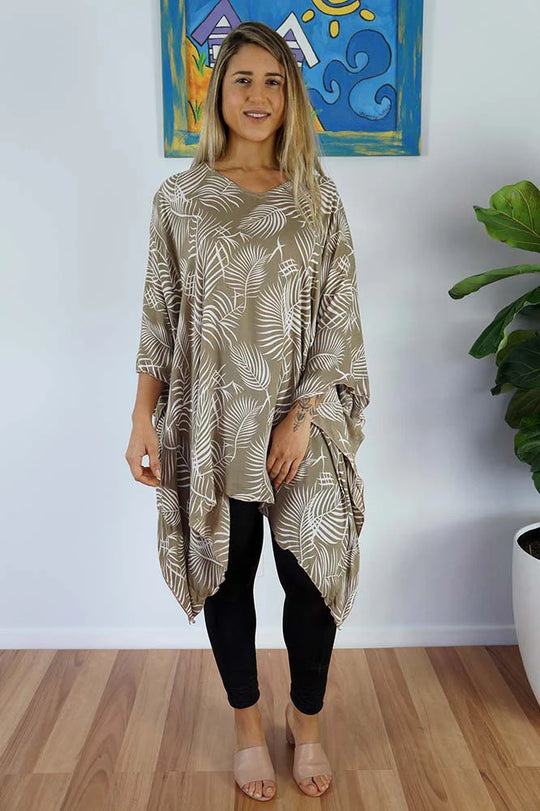 Taupe  Maya Short Top Tunic One Size 14-26