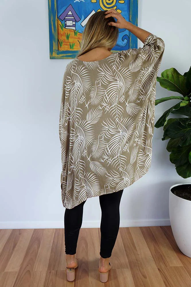 Taupe  Maya Short Top Tunic One Size 14-26