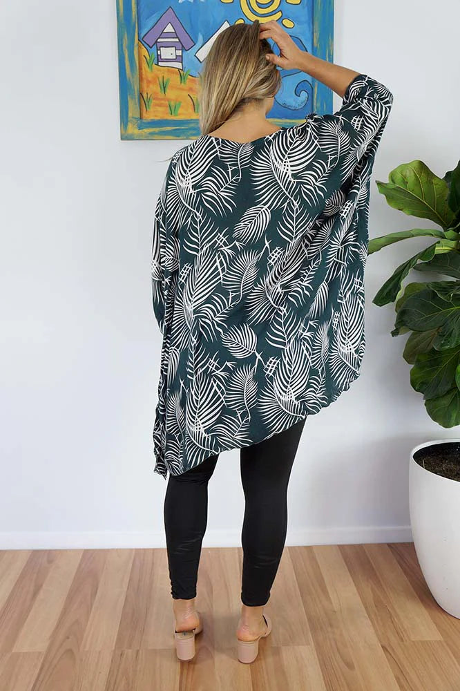 Charcoal Maya Short Top Tunic One Size 14-26