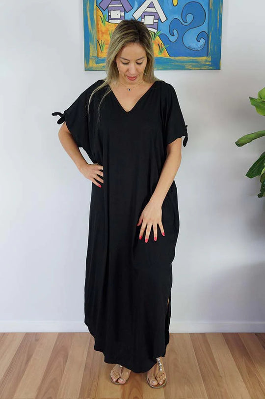 Coco Bella MIDI Cool Rayon cold shoulder Kaftan Dress-AU 10-18
