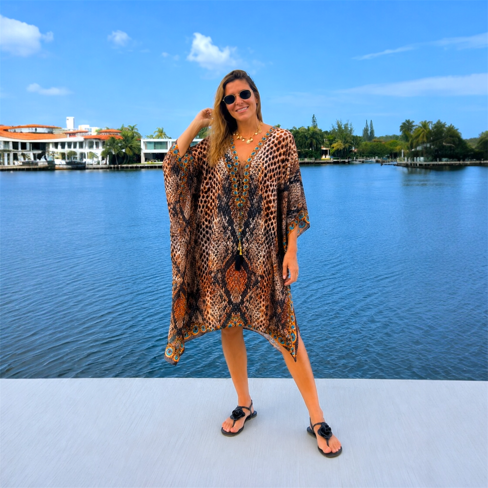 Coco Bella Lioness Brown  Short kaftan  12-20