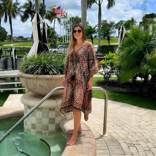 Coco Bella Silk Mix Front Tie Short kaftan  12-20 -More Style Available