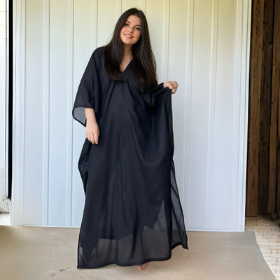 Maya Oversized Rayon Black Kaftan Size AU 28-32