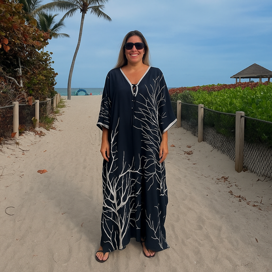 Black Willow Silk Luxurious Coco Bella kaftan 12-20