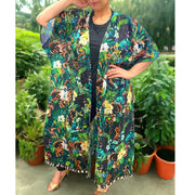 Maya Free Size Silk Mix Embellished Kimono Jacket