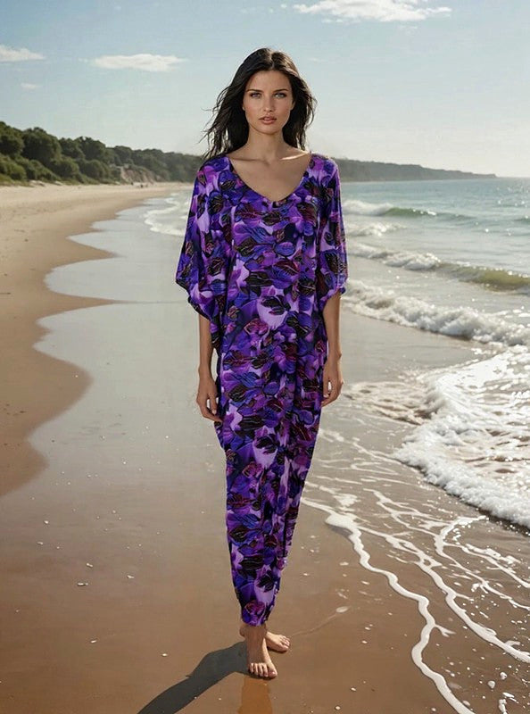 Maya Tropical Resort Rayon  Kaftan Dress O/S AU 12-24