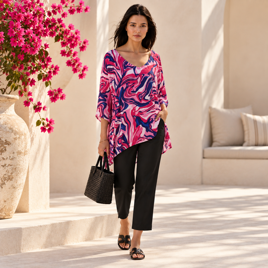 Maya Pretty in Pink Kaftan Tunic/ Top OFSA AU 12-24