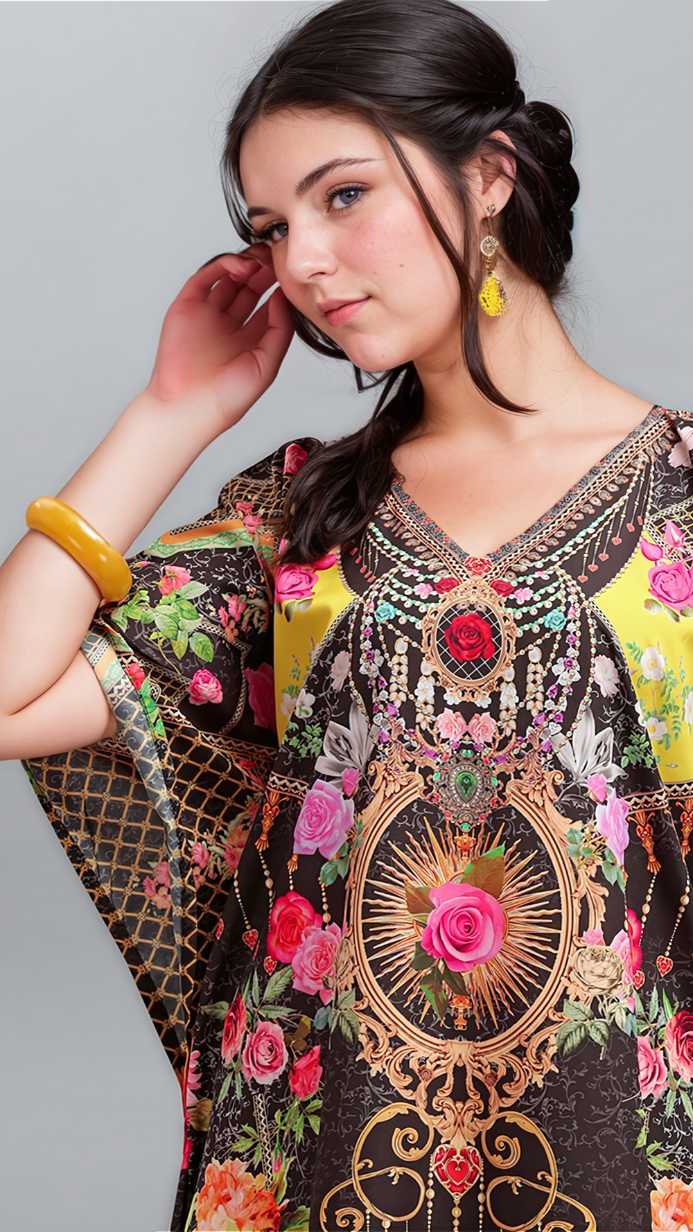 Mia Long Embellished Kaftan Dress