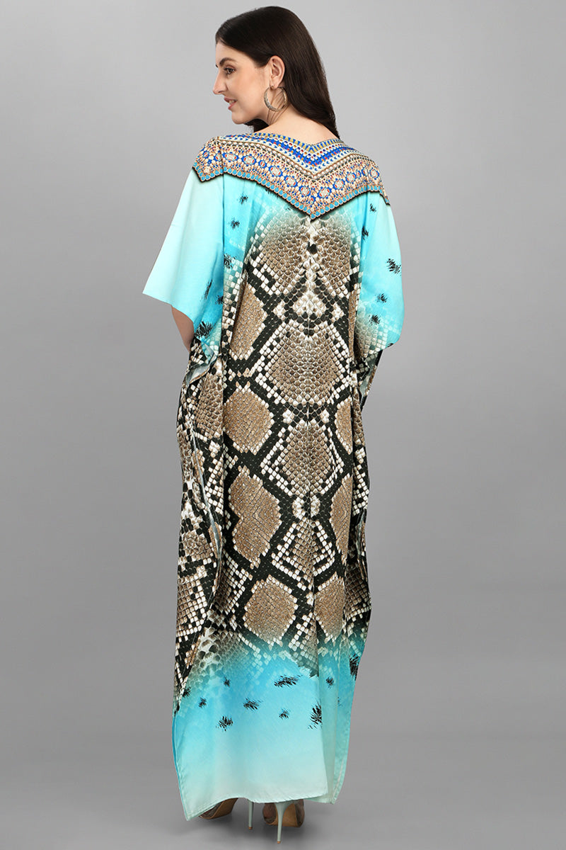Mia Long Embellished Kaftan Dress