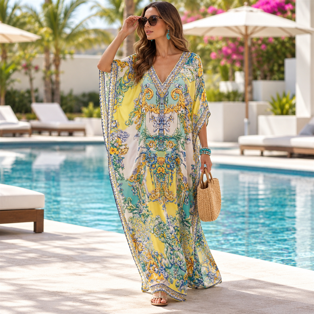 Milile Maya Embellished Bling Kaftan.            Sizes Available AU 12-32