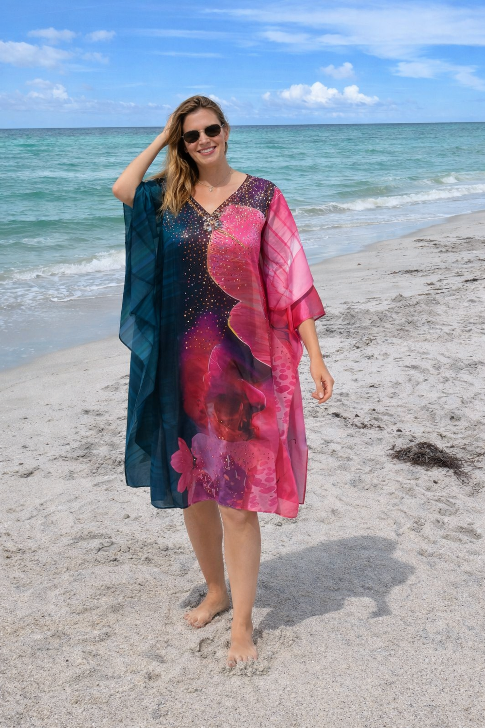 Cotton Bling Short Kaftan one size fits AU 12-20