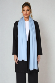 Ice blue Julian handwoven pure Cashmere oversized shawl / Scarf