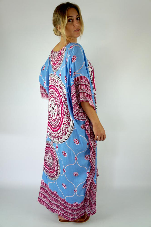 Maya Bling Rayon Long Kaftan - Luxe OSFA Kaftan Dress