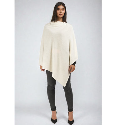 Ivory Women’s Pure Cashmere Julian Poncho