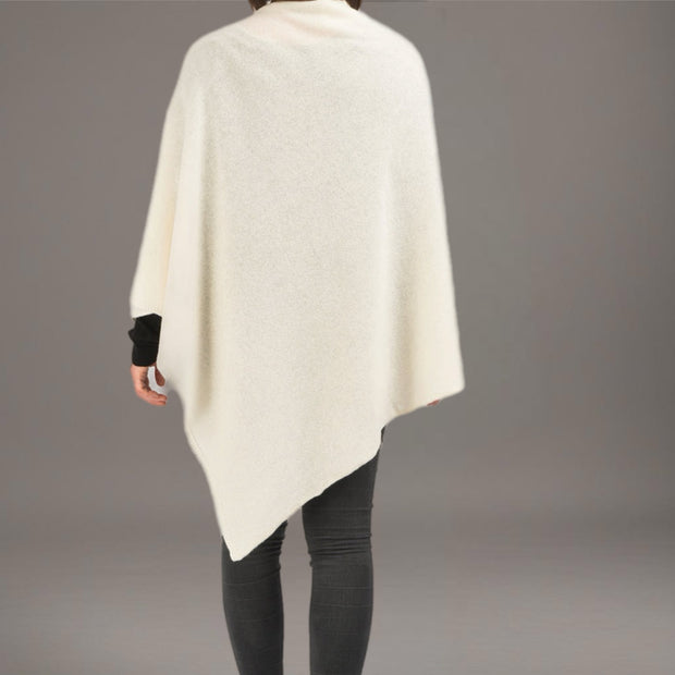 Ivory Women’s Pure Cashmere Julian Poncho