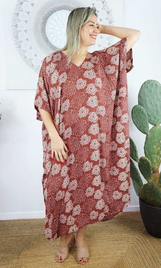 Rayon Tropical Sunflower Maya Kaftan