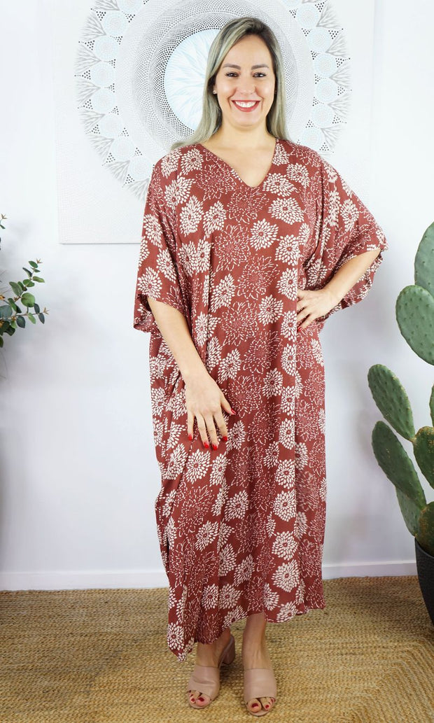 Rayon Tropical Sunflower Maya Kaftan