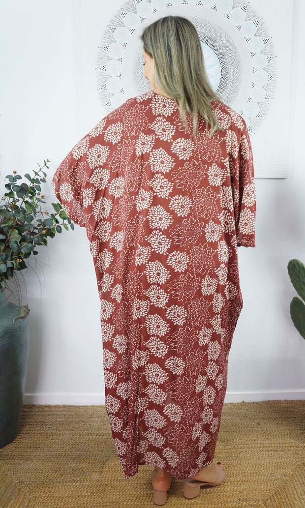 Rayon Tropical Sunflower Maya Kaftan