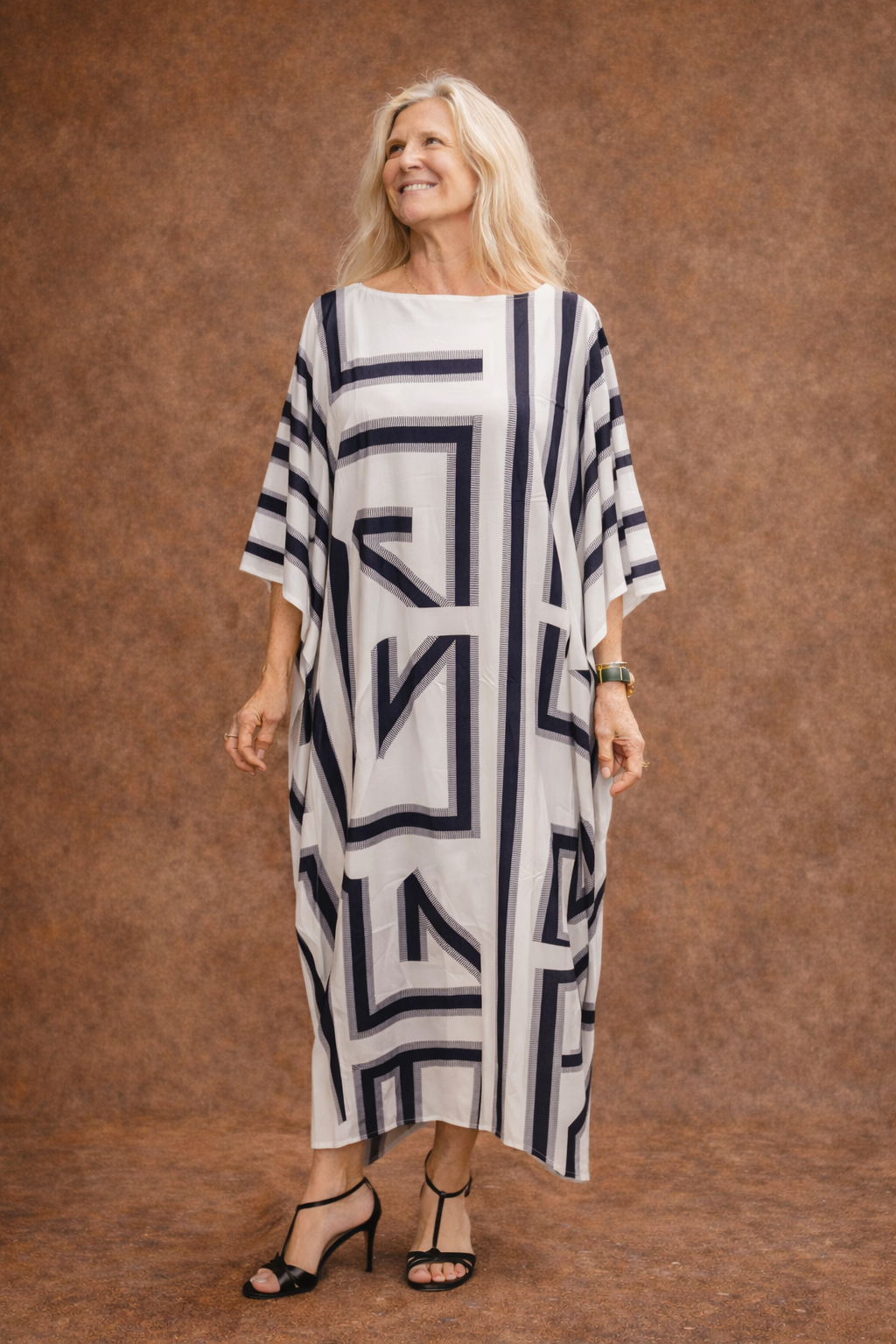 Maya Geo Kaftan Dress.Sizes Available AU 16-26