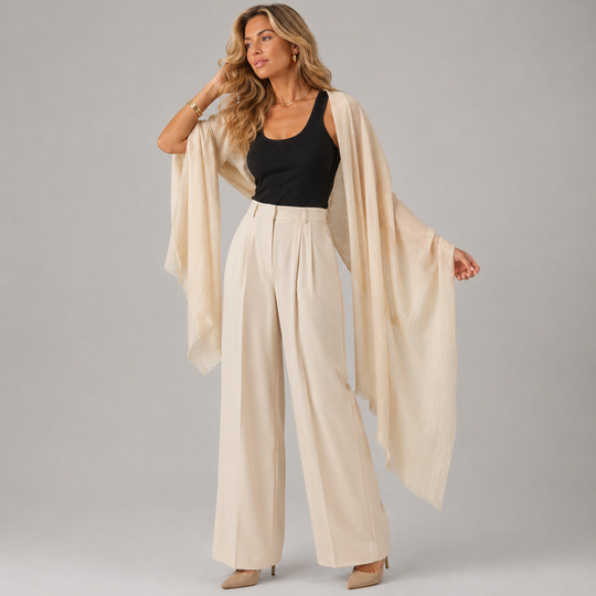 Natural Beige Julian Cashmere Ultra fine  oversized scarf/ wrap/ shawl