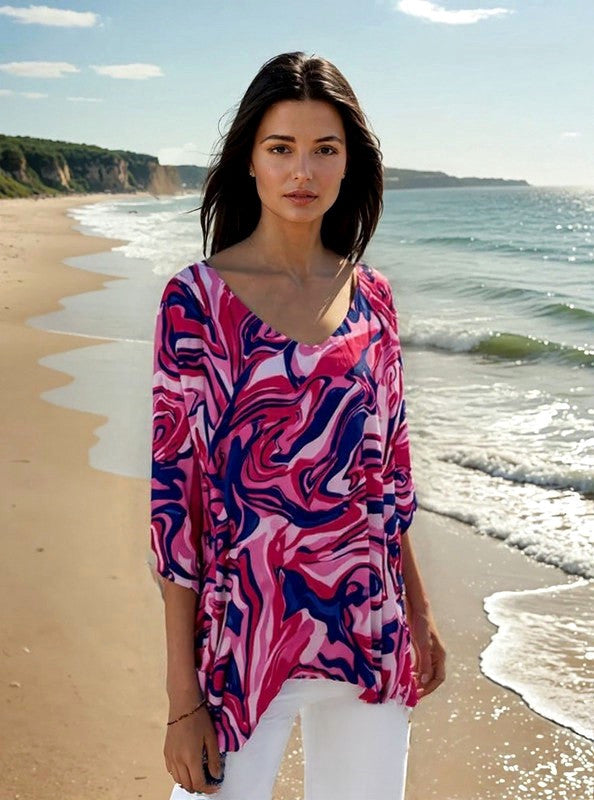 Maya Pretty in Pink Kaftan Tunic/ Top OFSA AU 12-24