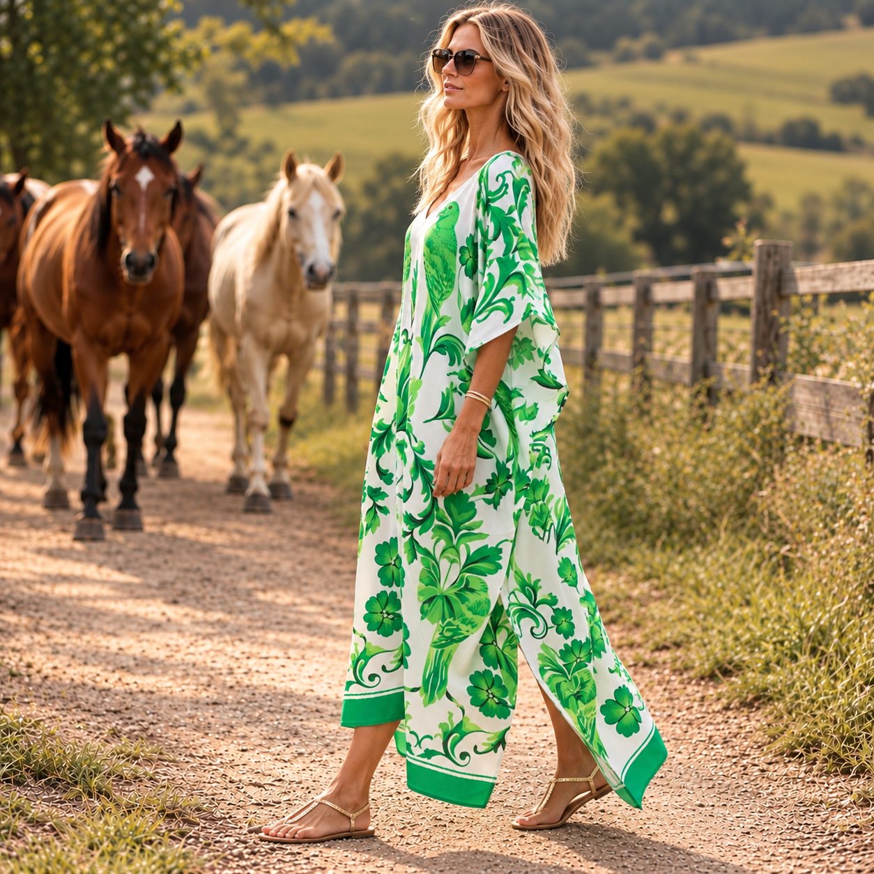 Maya Breezy Tropical kaftan - Sizes Available AU 14-32-Paradise