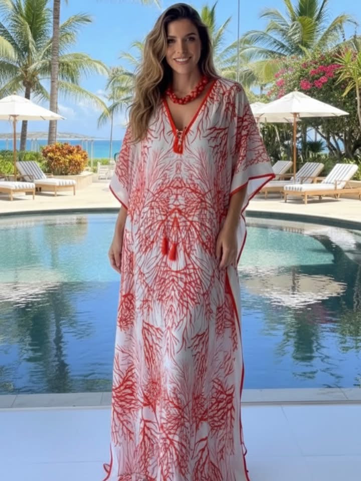 White Silk Luxurious Coco Bella kaftan 12-20