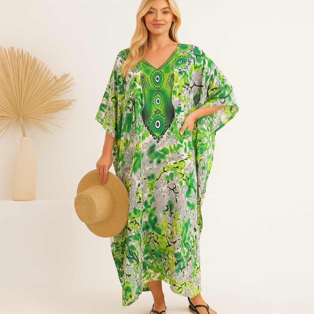 Soft breezy Mia Free Size Kaftan Dress AU 10-26