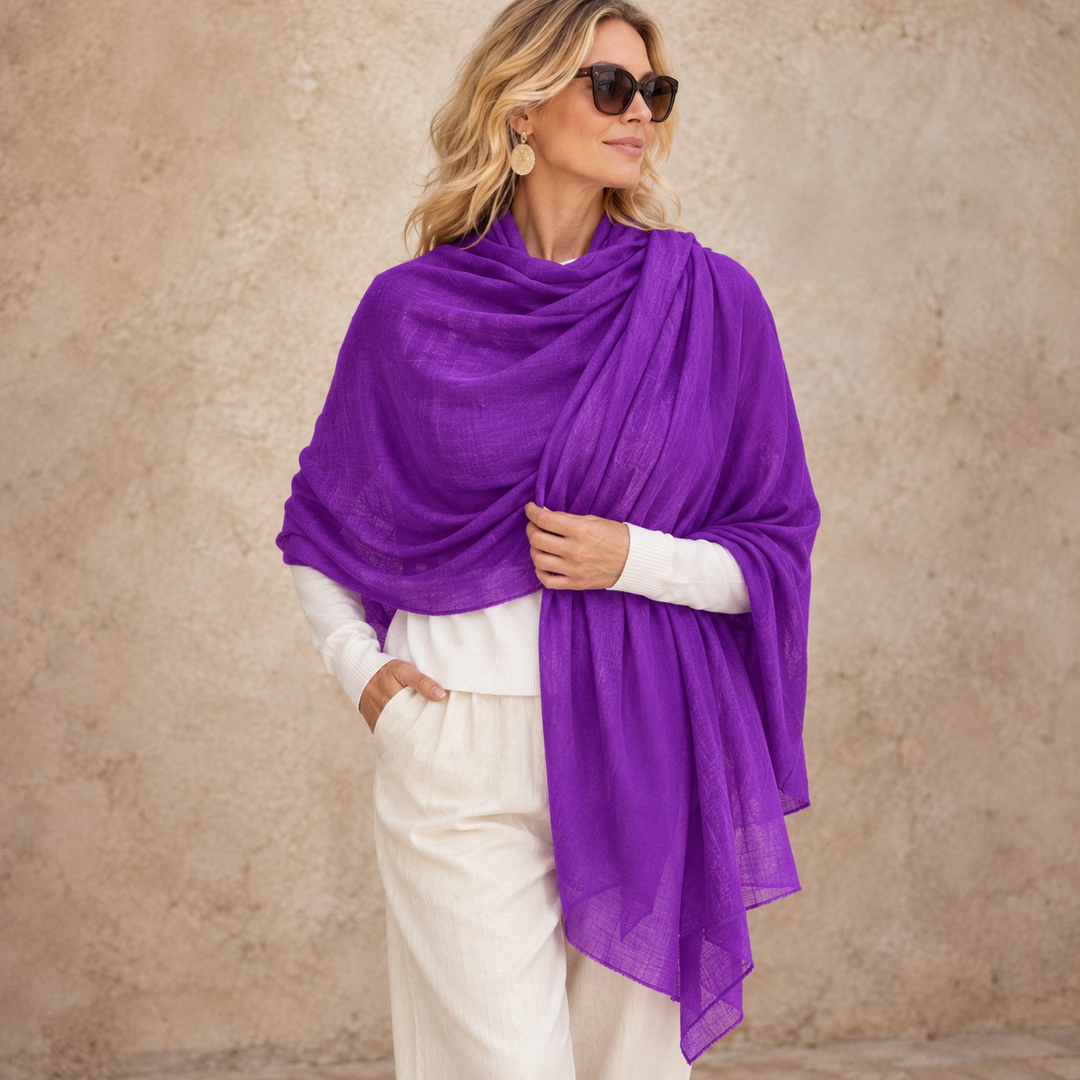 Julian 100% Ultra fine cashmere oversized scarf/ wrap/ shawl