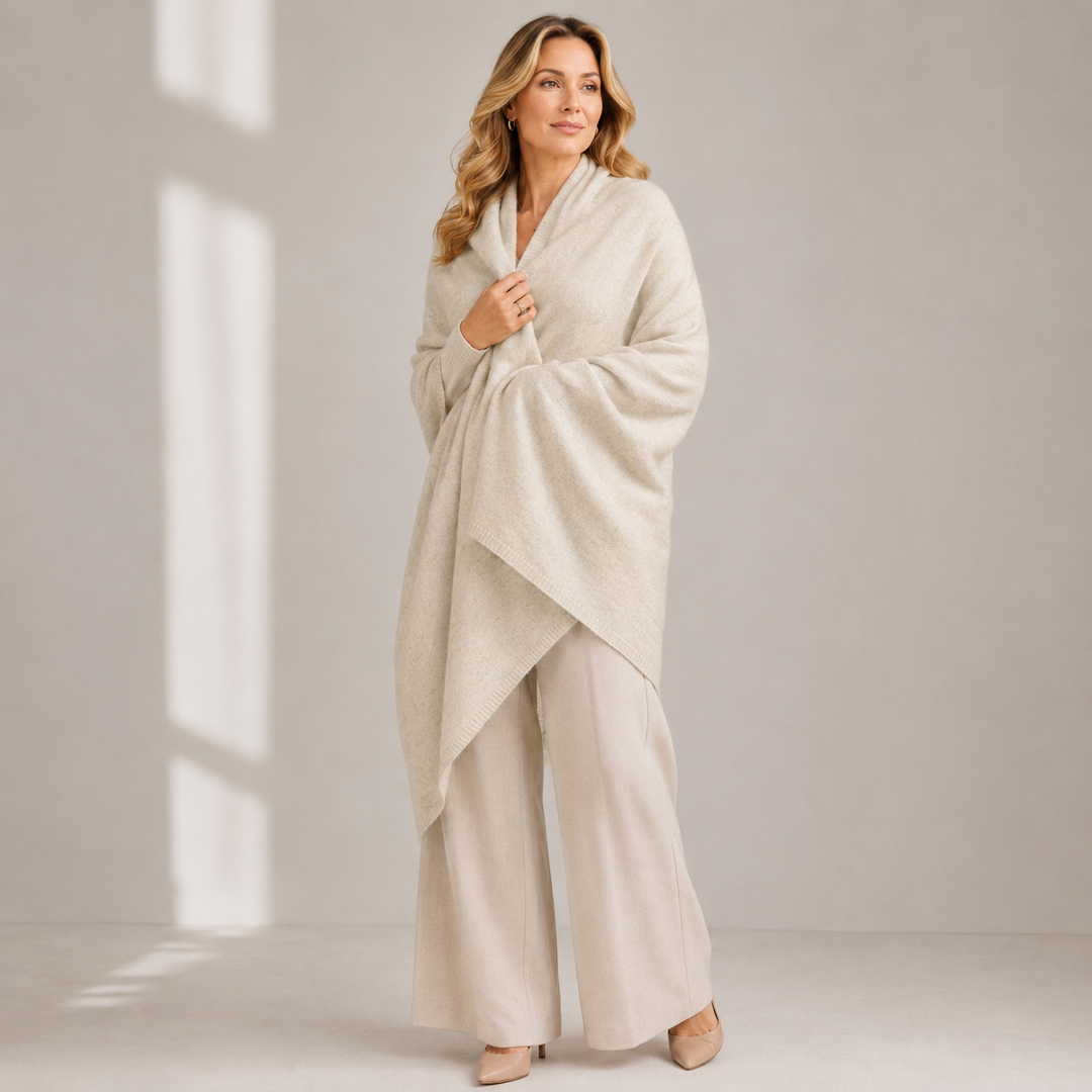 Vanilla Grains of Heather Julian 100% Cashmere 2 Ply Extra large Travel Wrap