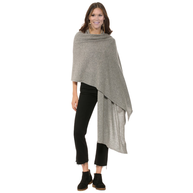 Grey Julian knitted  pure cashmere scarf/ shawl/ wrap