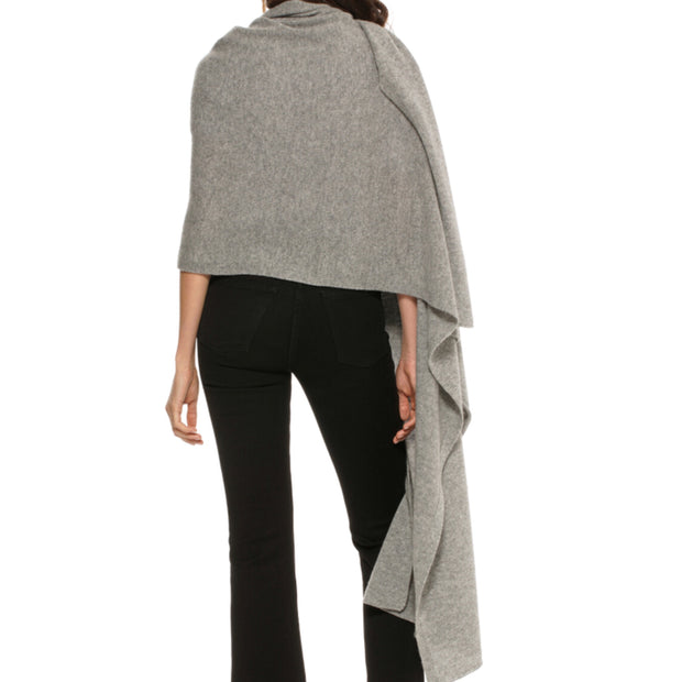 Grey Julian knitted  pure cashmere scarf/ shawl/ wrap