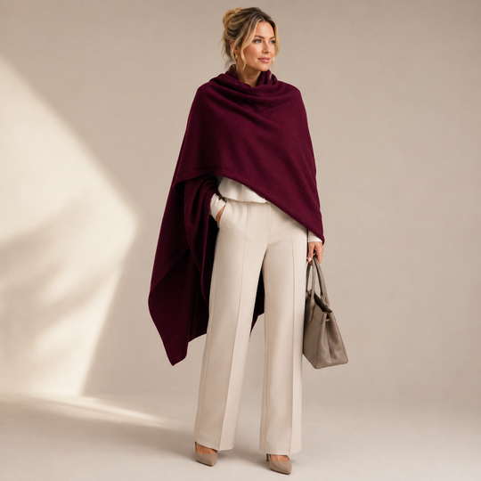 Maroon  Julian 100% Cashmere 2 Ply Extra large Travel Wrap