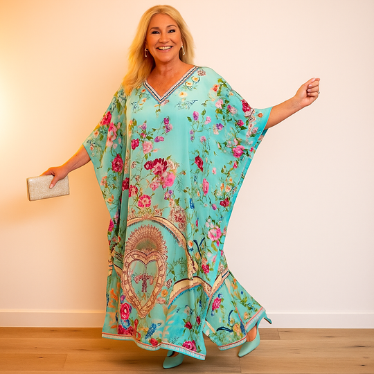 Floral Enchiladas Embellished Maya kaftan AU 10-18