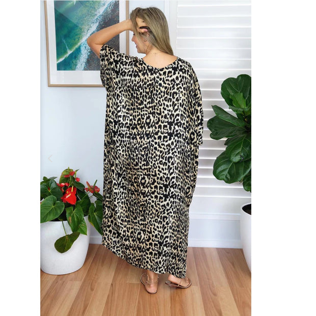 Maya Leopard Kaftan  OSFA 14-26