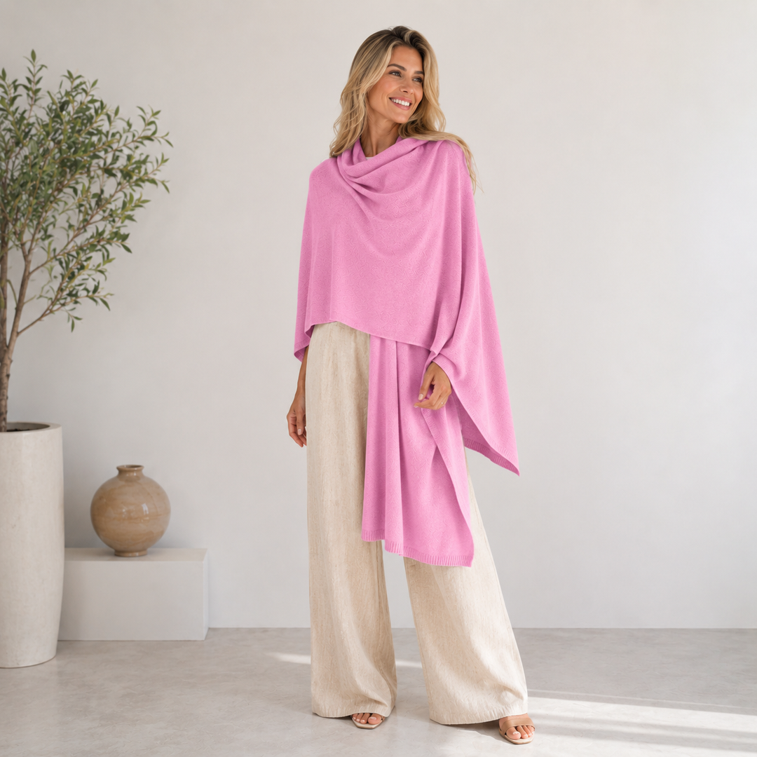 Pink Hot Julian 100% Cashmere 2 Ply Extra large Travel Wrap
