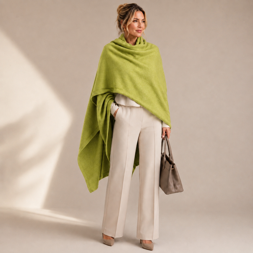 Sage/ Pistachio Green Julian Cashmere Travel Wrap