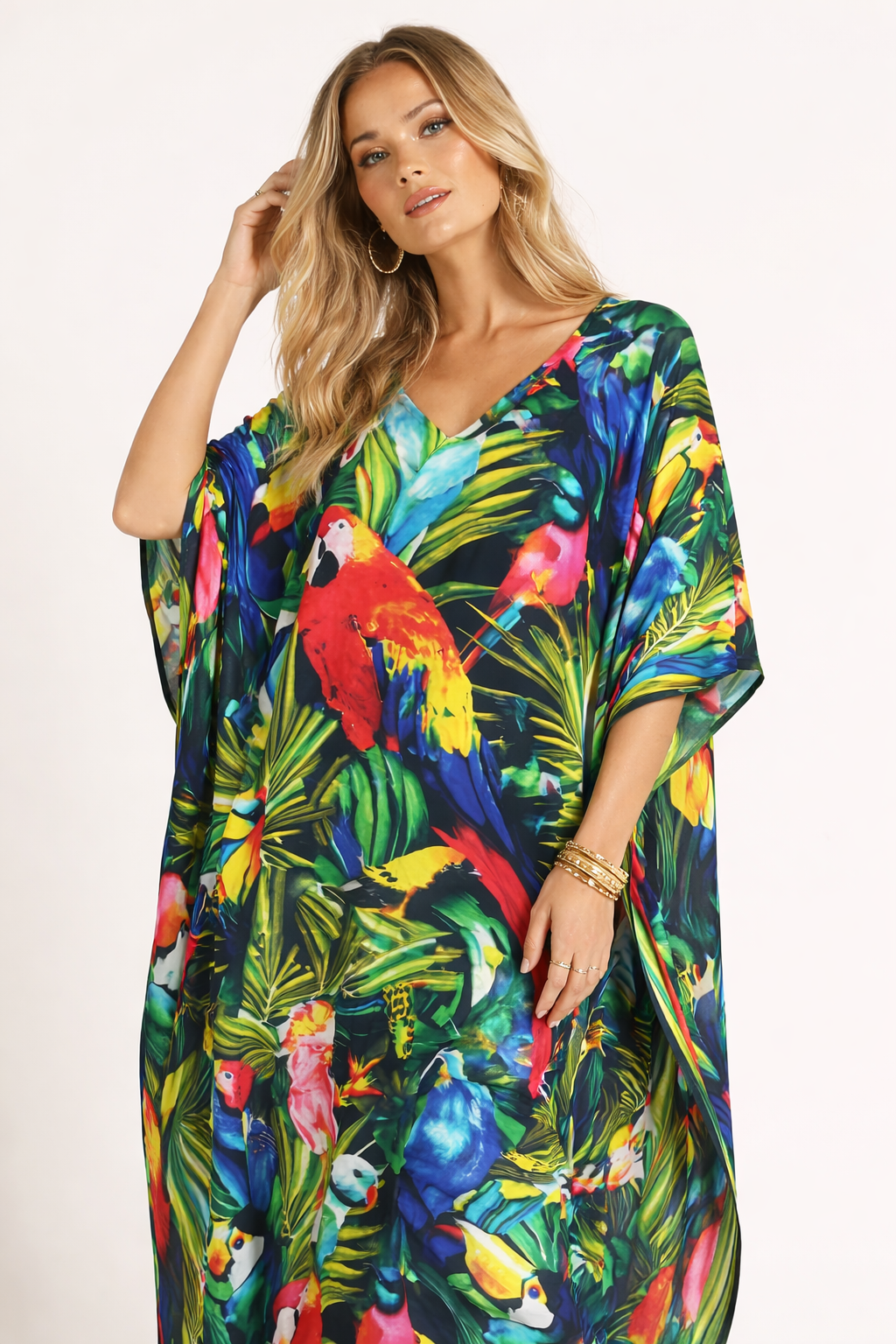 Maya Tropical Forest Fern Boho kaftan - Sizes Available -AU 14-30