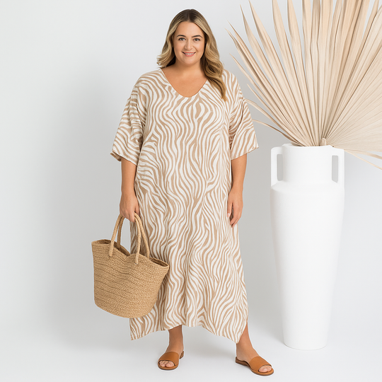 Taupe Maya Kaftan Dress one size fits AU 12-26