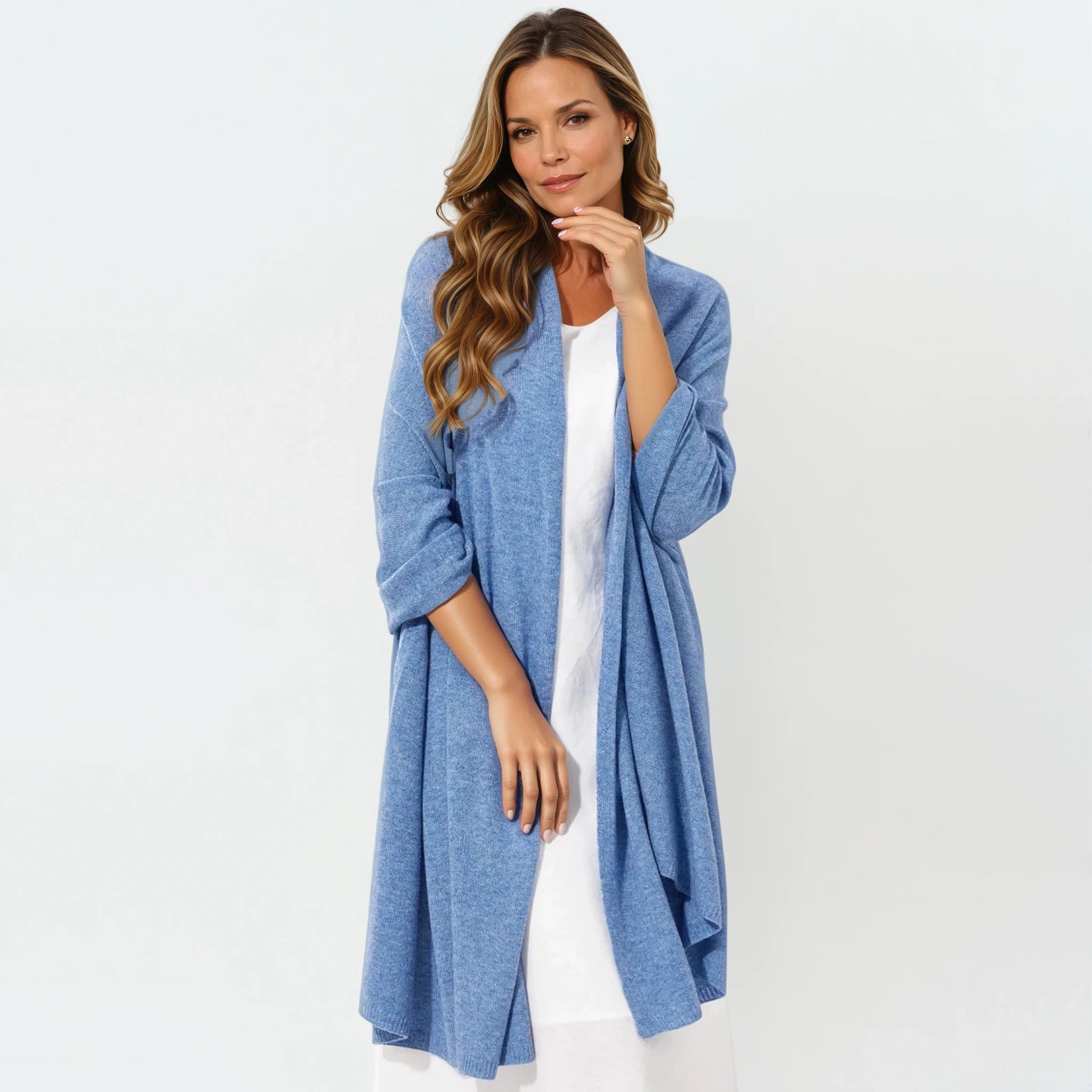100% Cashmere 2 ply Knitted Julian Oversized Wrap -Unisex -More Colours available