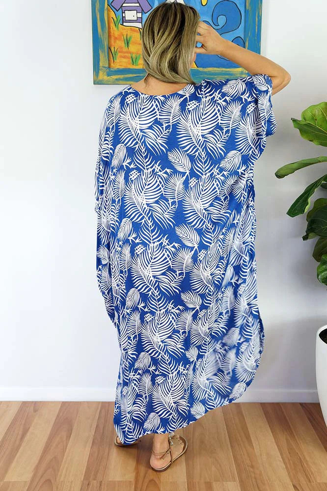 Blue  Maya Kaftan Dress one size fits AU 12-26
