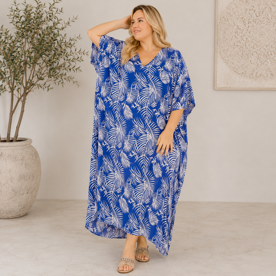 Blue  Maya Kaftan Dress one size fits AU 12-26