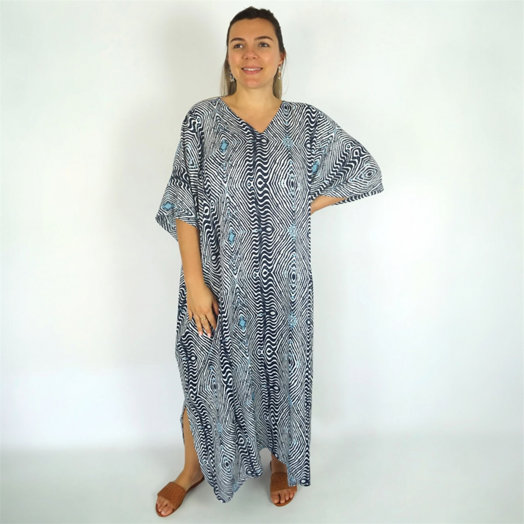 Blue Maya Long Kaftan One Size AU 12-26