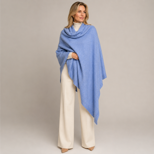 Julian 100% Cashmere Knitted 2 Ply  Extra large Travel Wrap/Shawl