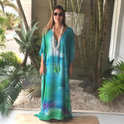 Coco Bella Milano’s Green Blue kaftan 12-20