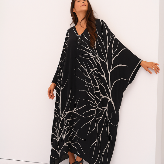 Black Willow Silk Luxurious Coco Bella kaftan 12-20