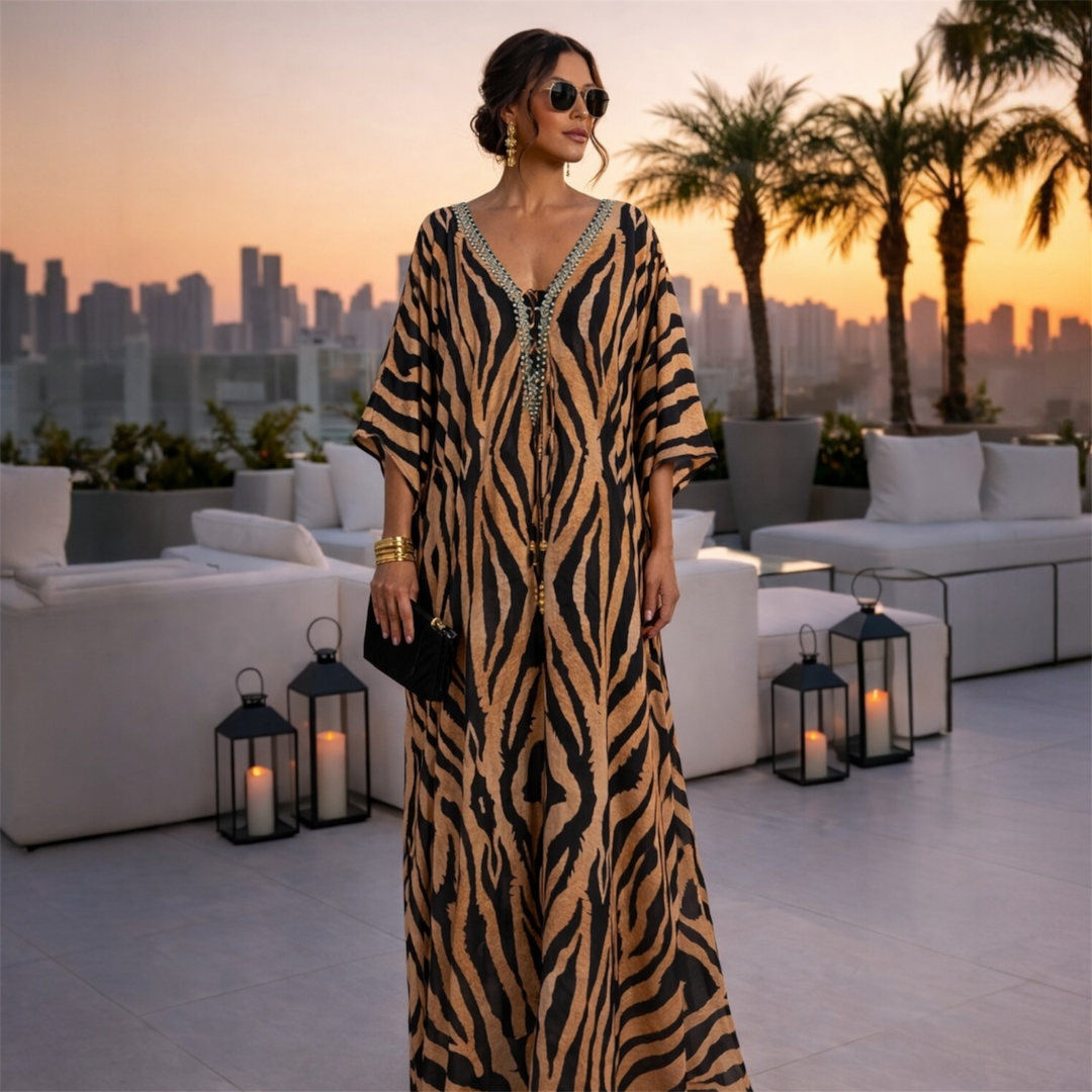 Coco Bella Mirage Brown Black Luxe kaftan 12-20