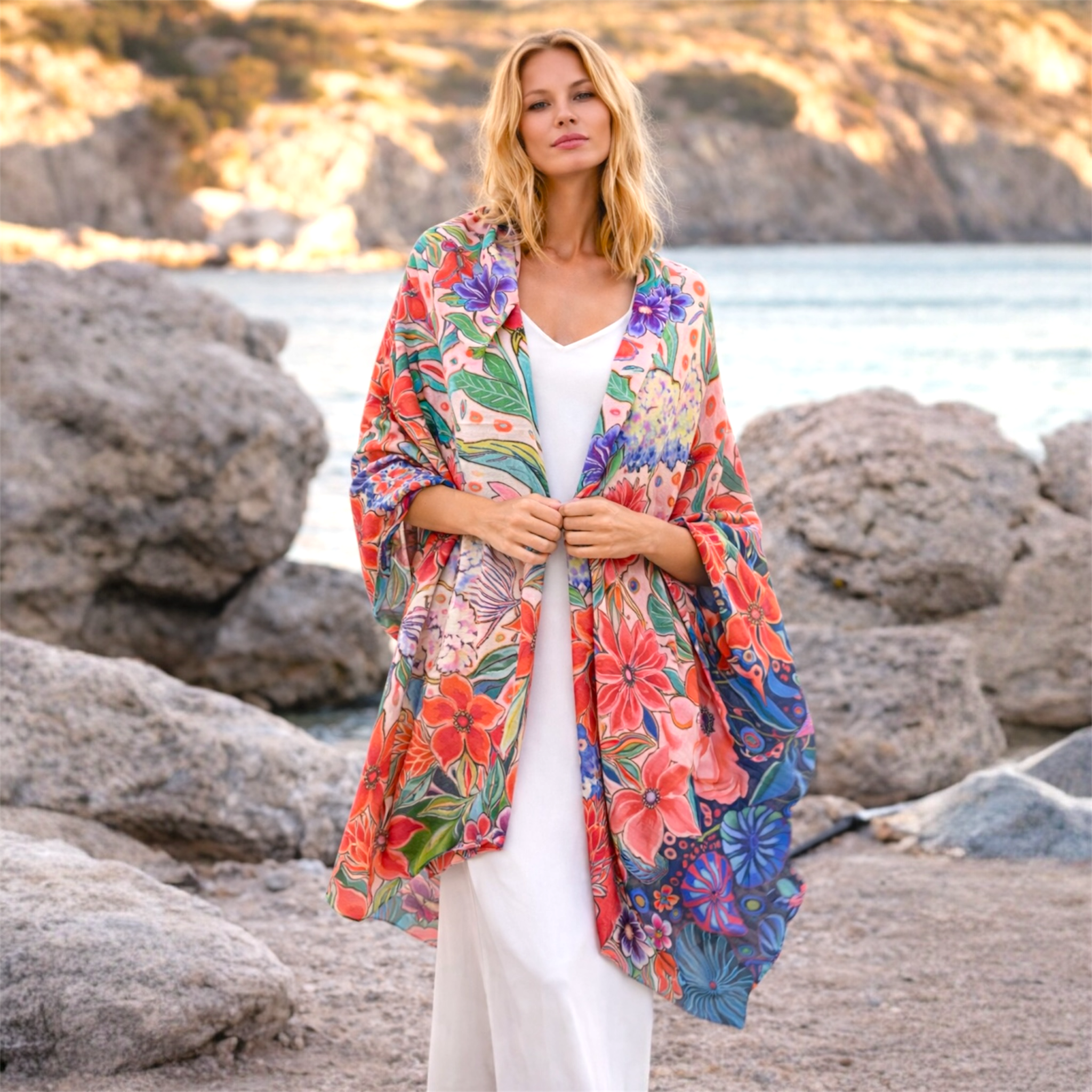 Wearable art 100% Cashmere Julian Scarf /Wrap-More Designs Available