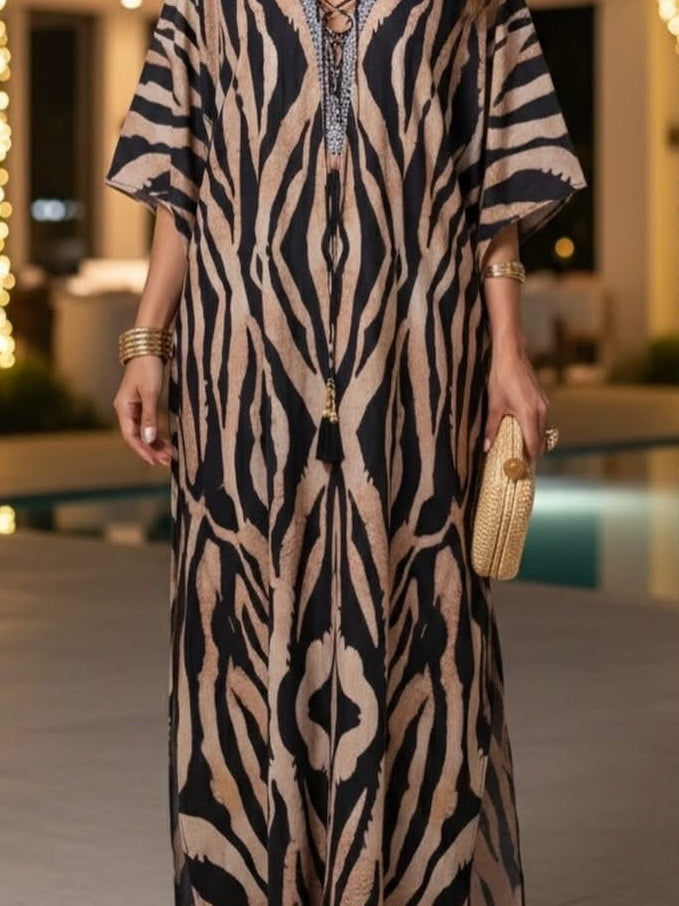 Coco Bella Mirage  Brown Black Luxe kaftan 12-20