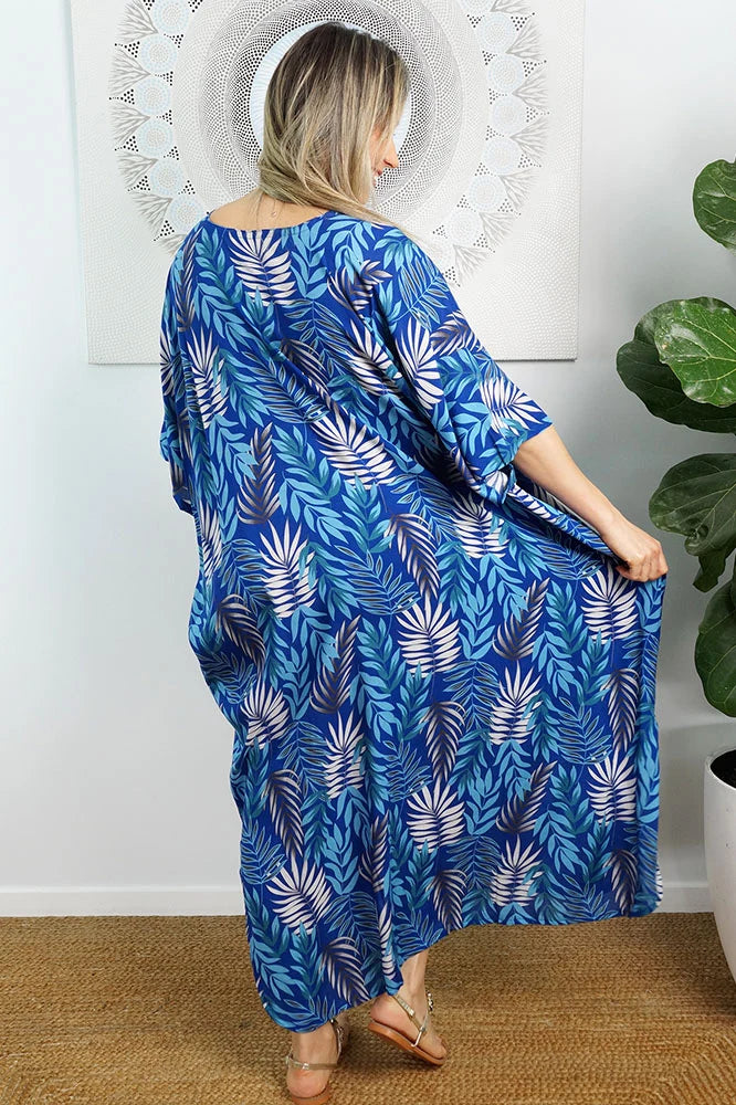 Blue Premium Rayon  Maya  Kaftan 12-26